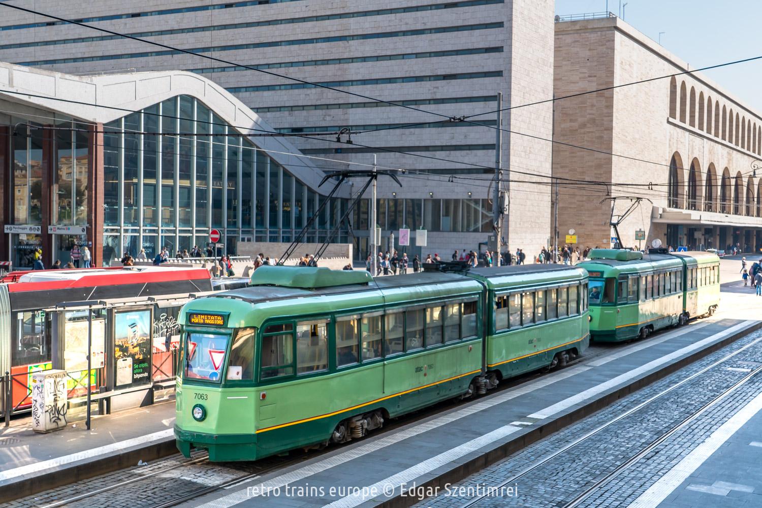 Roma Termini, tram terminus, ATAC class 7000 Stanga trams